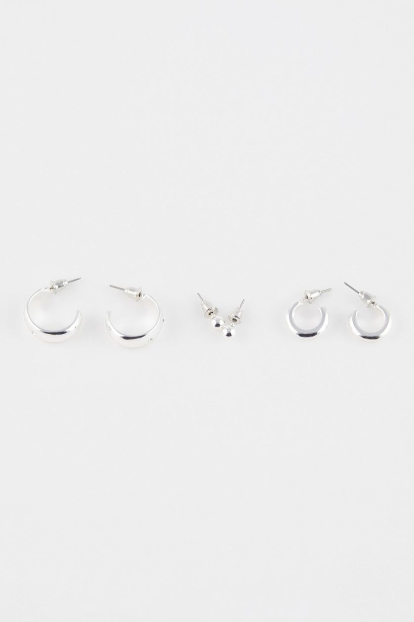 حريمي SILVER حلق حريمي فضي - 3 قطع