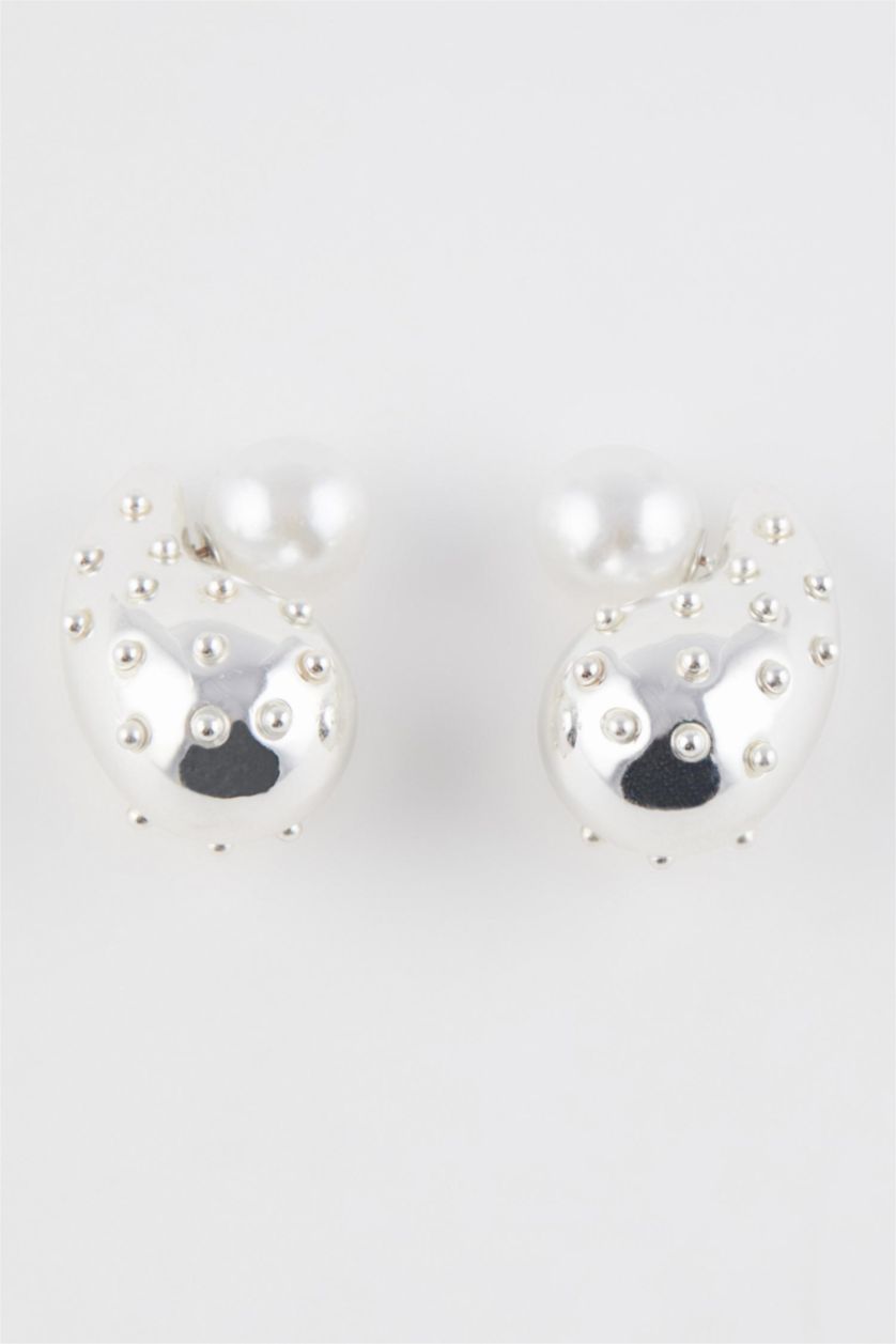 Kadın Gümüş Kadın İnci Detaylı Silver Küpe