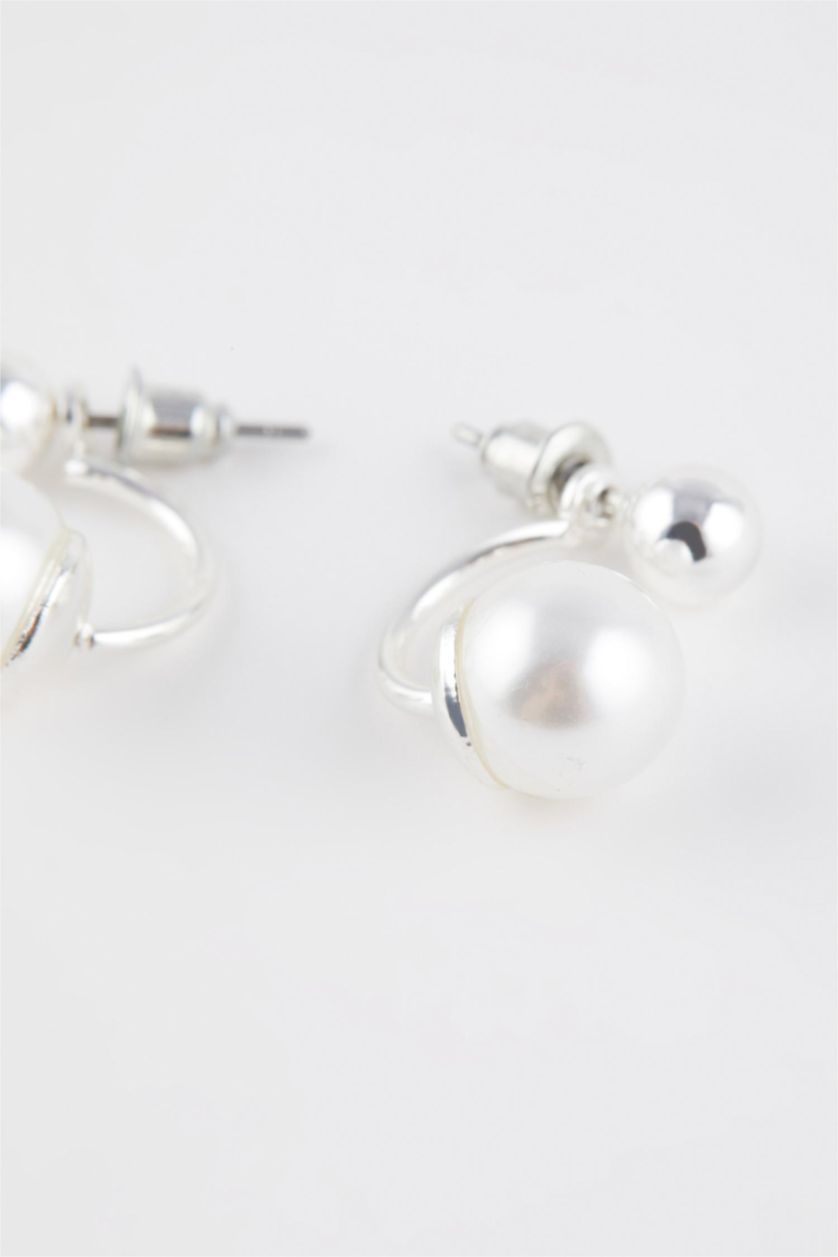 Kadın Gümüş Kadın İnci Detaylı Silver Küpe