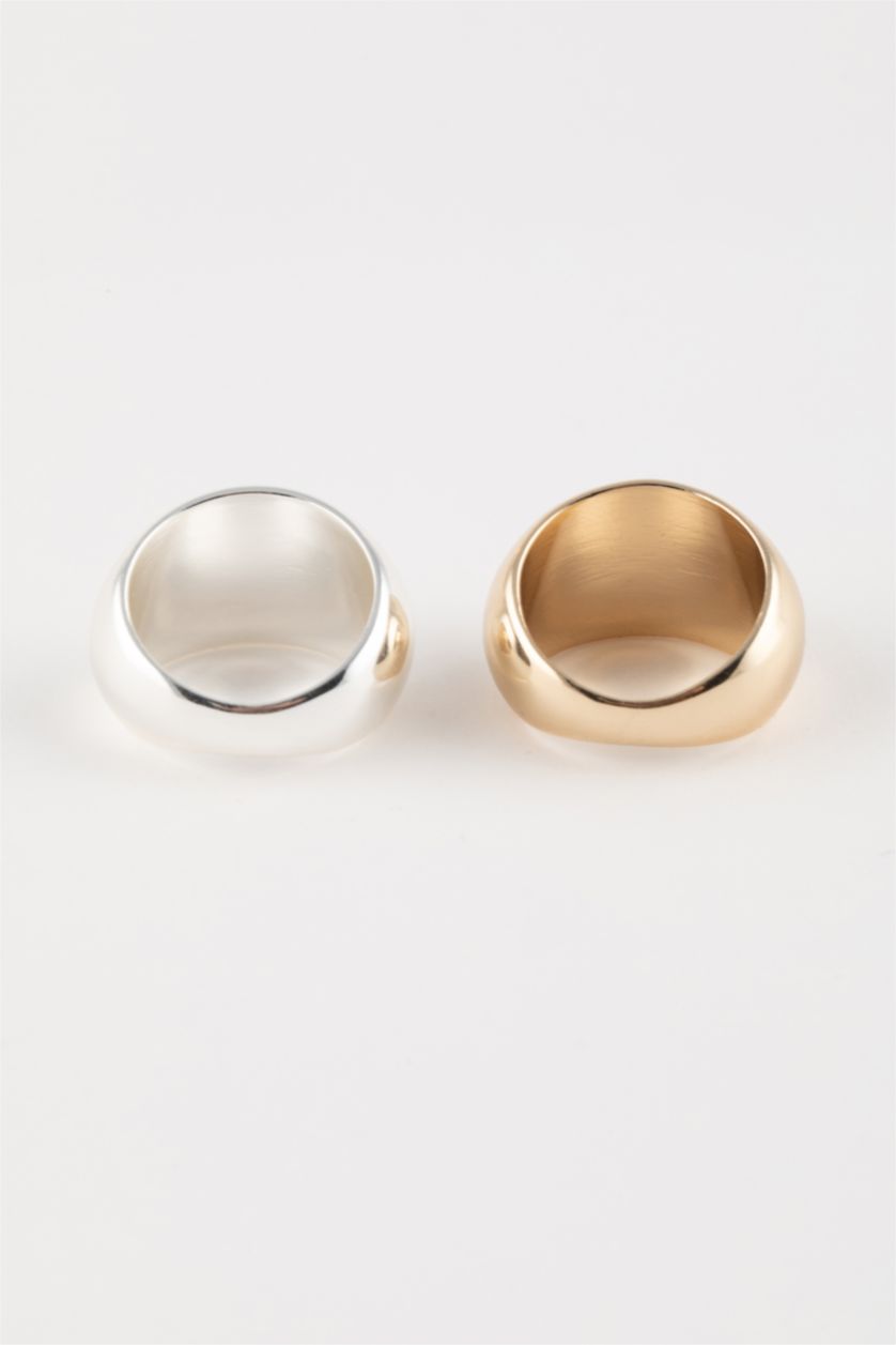 WOMAN MIXED Woman 2 Piece Gold Silver Rings
