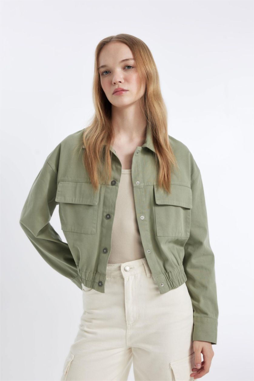 Әйелдерге хаки Coool үлкен пішім Ұзын жеңді көйлек