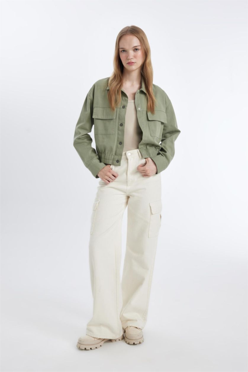 Әйелдерге хаки Coool үлкен пішім Ұзын жеңді көйлек