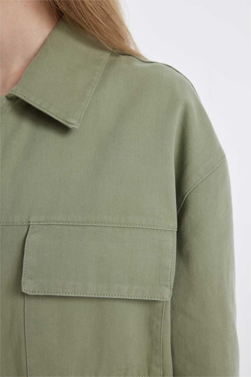 Әйелдерге хаки Coool үлкен пішім Ұзын жеңді көйлек