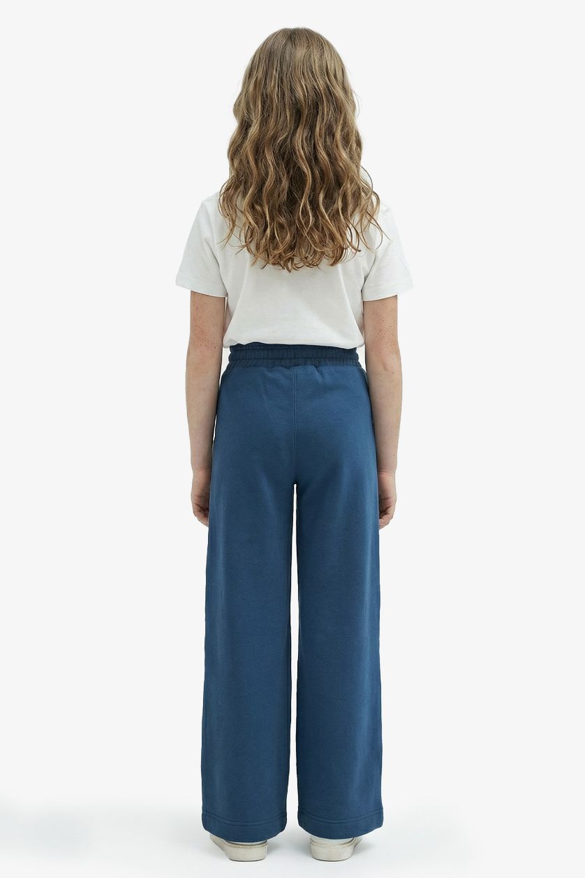 بنات نيلي بنطرون بجامة رياضي بناتي وايد ليج برجل واسع