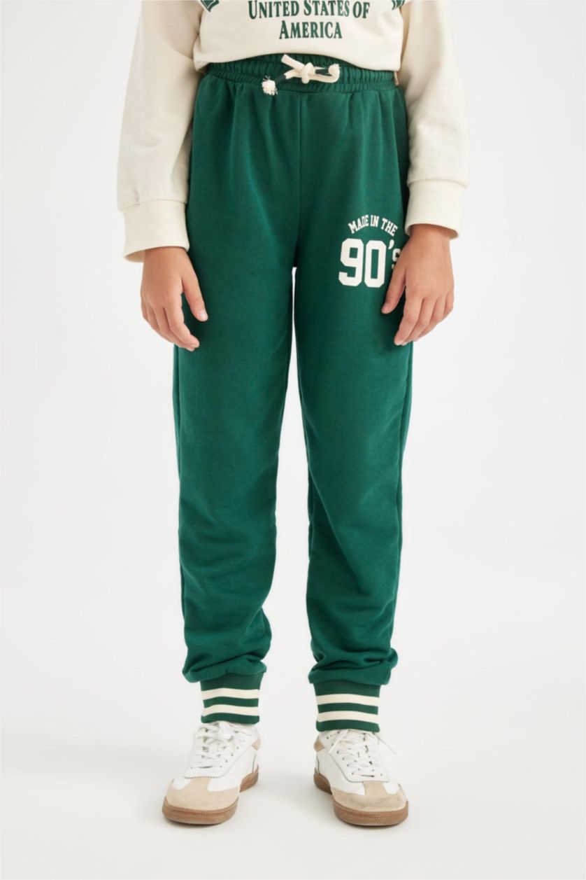GIRLS & TEENS Dark Green Girl Jogger School Sweatpants