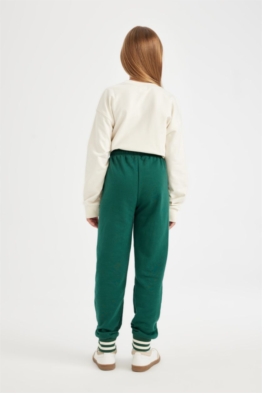 GIRLS & TEENS Dark Green Girl Jogger School Sweatpants