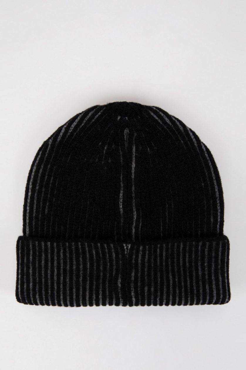 MAN Anthracite Boy Ribbed Knit Beanie