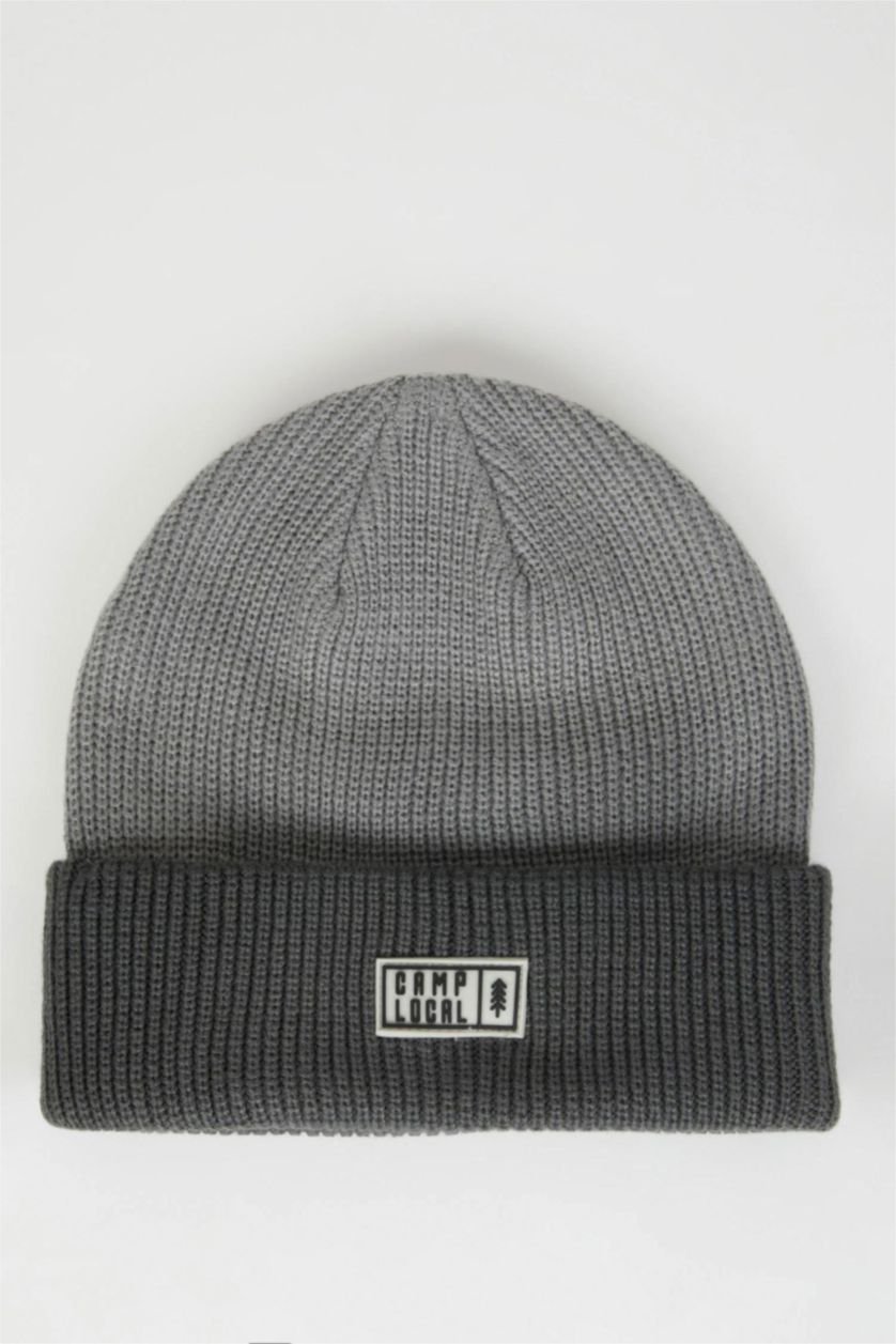 Erkek Antrasit Erkek Degrade Baskılı Bere