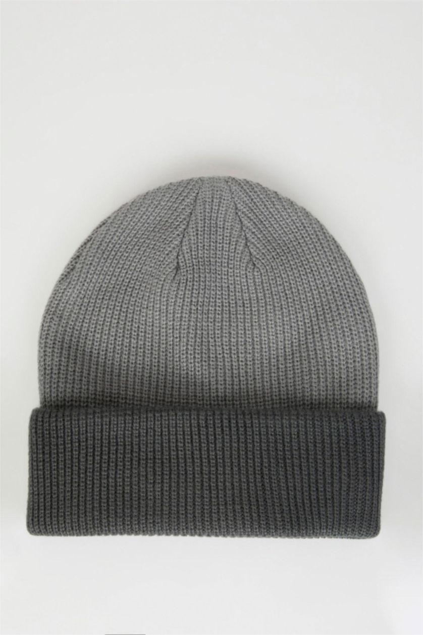 Erkek Antrasit Erkek Degrade Baskılı Bere