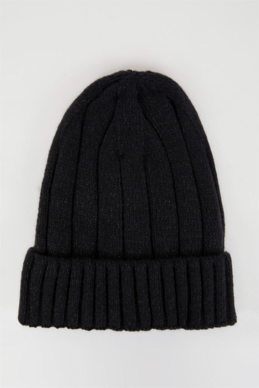 Men Anthracite Melange Baby Boy Ribbed Basic Knitted Beanie