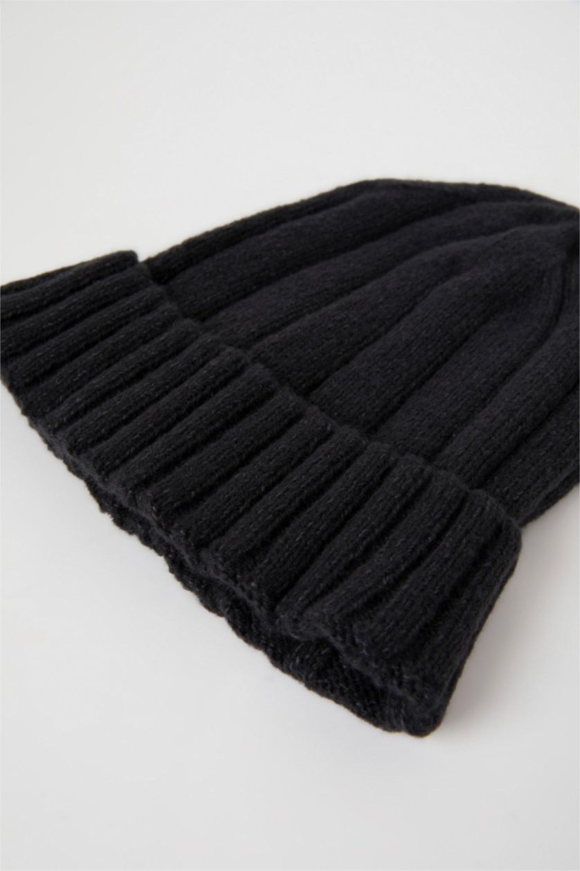 Men Anthracite Melange Baby Boy Ribbed Basic Knitted Beanie