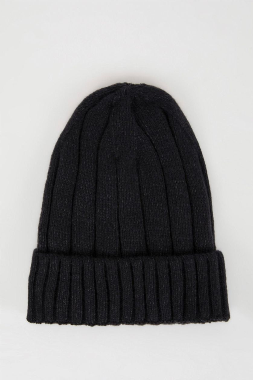 Men Anthracite Melange Baby Boy Ribbed Basic Knitted Beanie