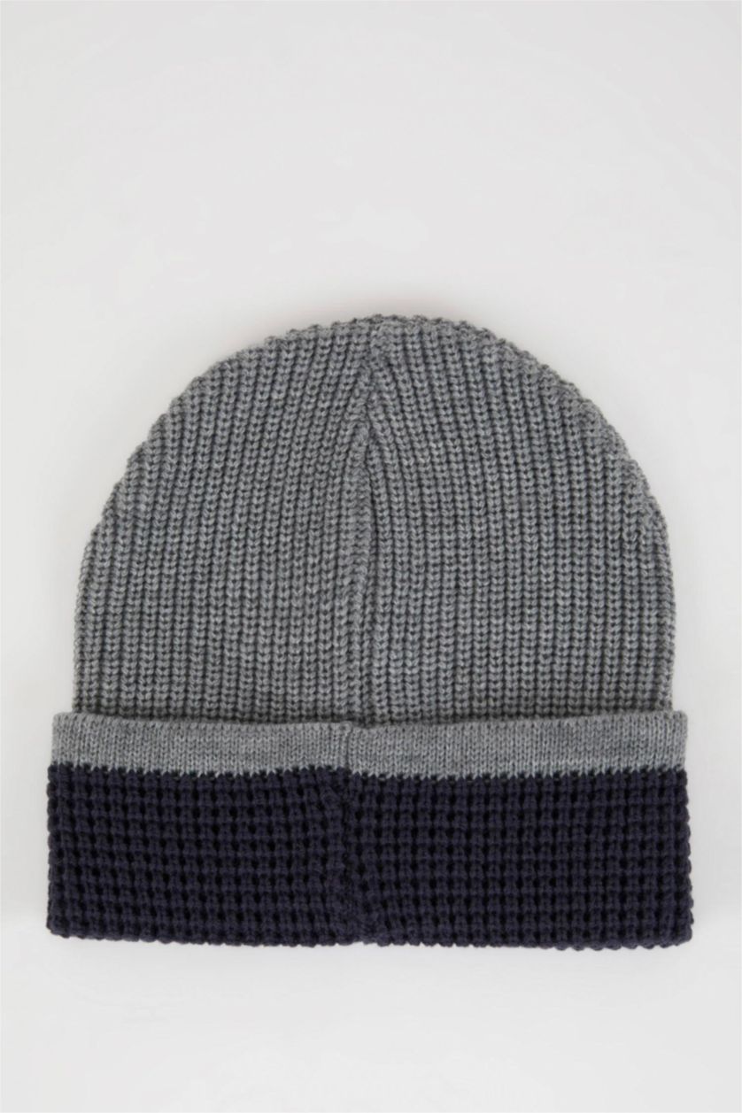 Erkek Lacivert Erkek Çizgili Bere