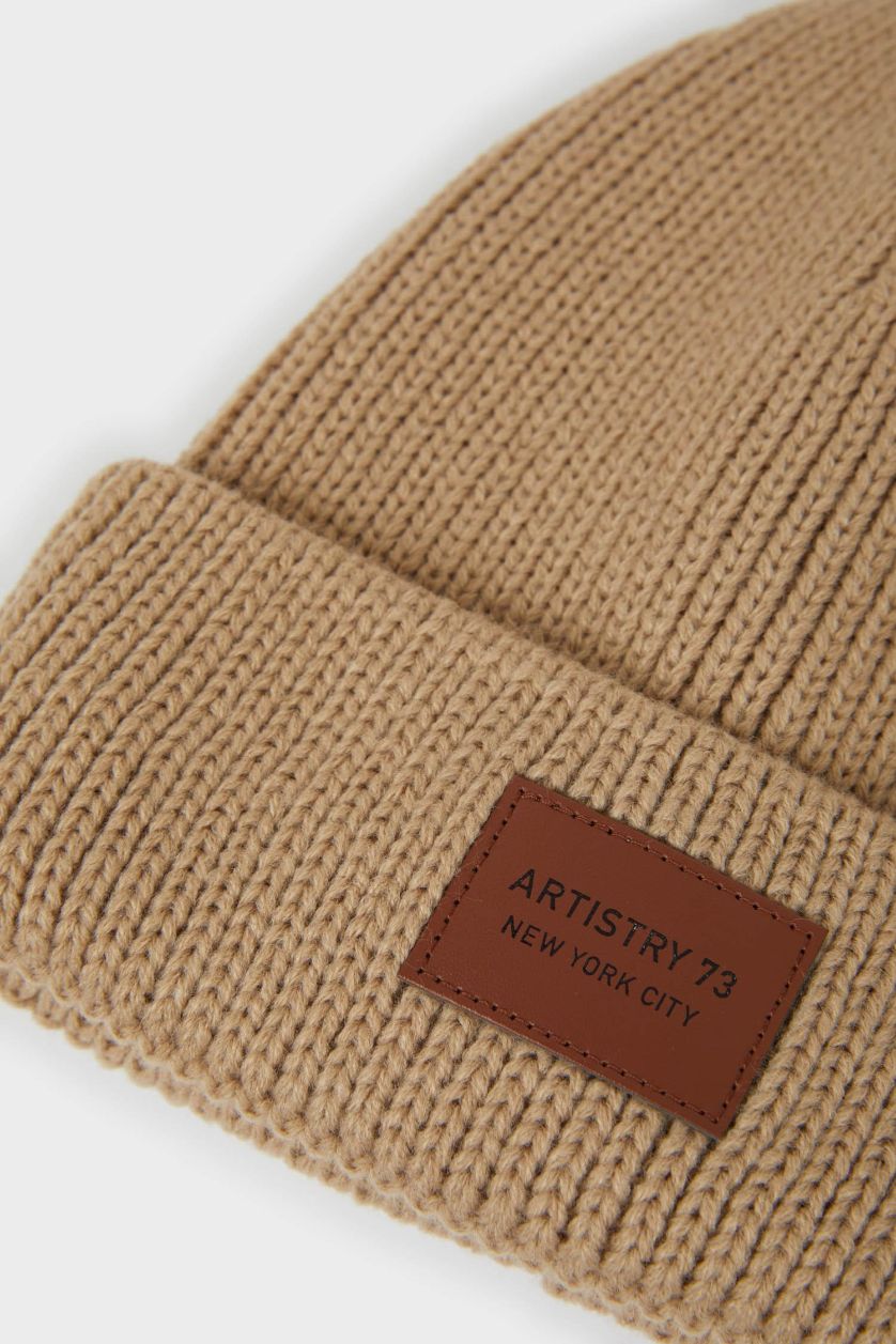 Erkek Camel Erkek Dokuma Etiketli Bere