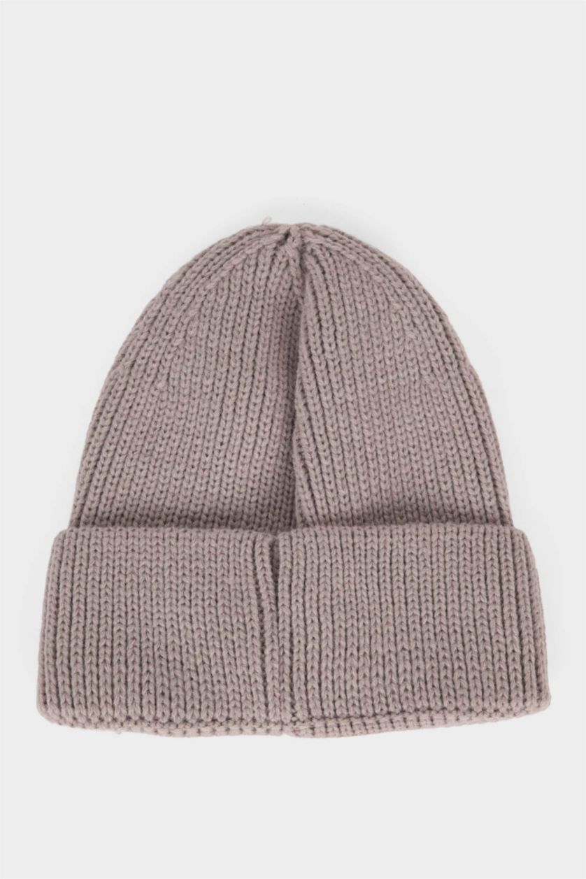 Erkek Açık Gri Erkek Dokuma Etiketli Bere