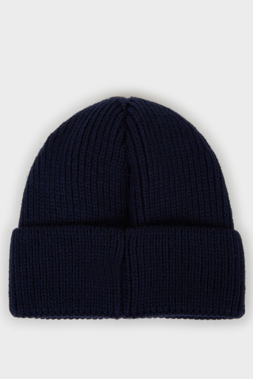 Erkek Lacivert Erkek Dokuma Etiketli Bere