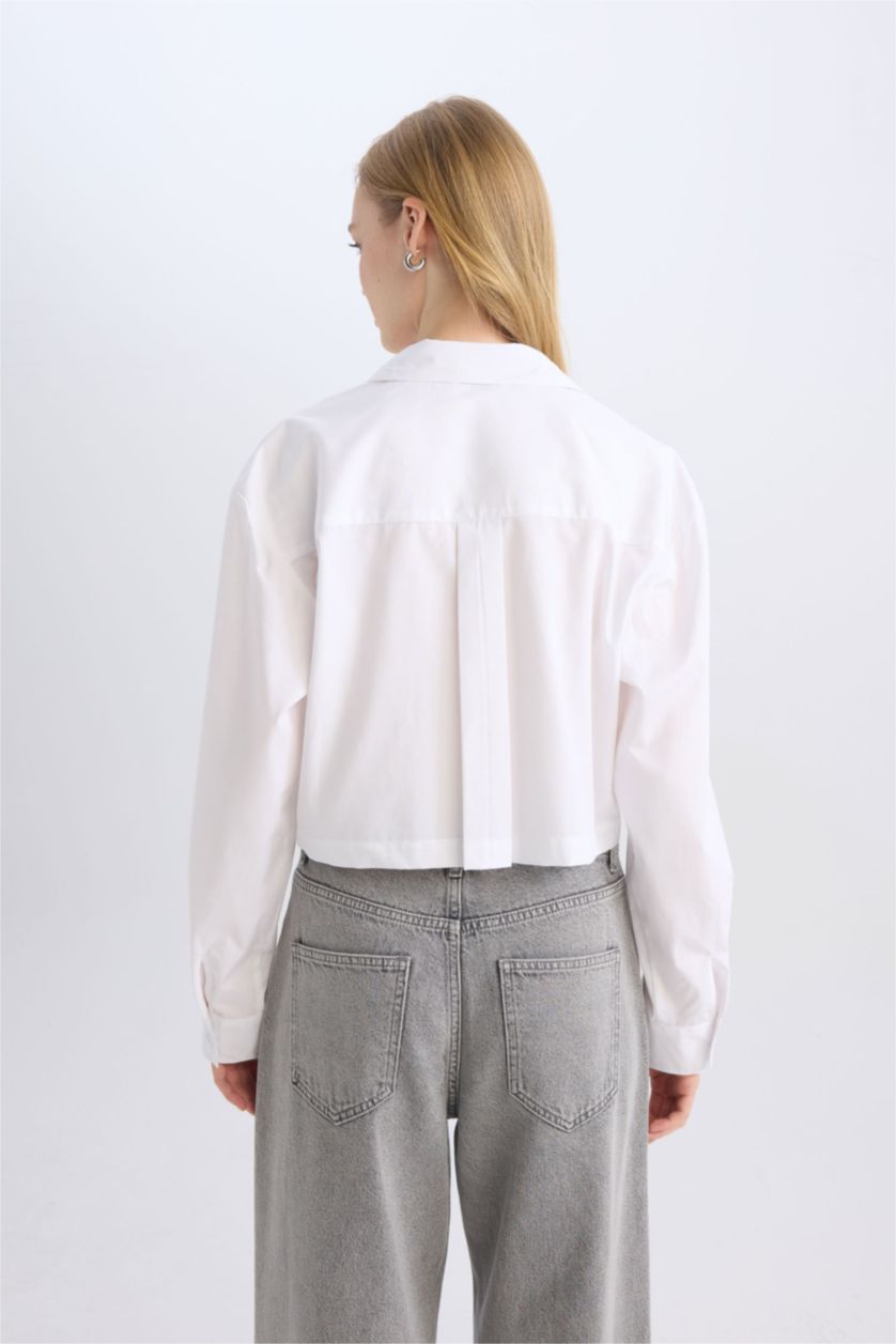 WOMAN White Oversize Fit Poplin Long Sleeve Shirt