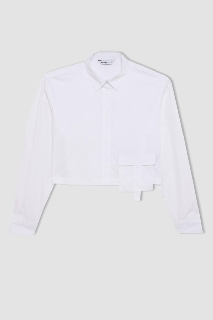 WOMAN White Oversize Fit Poplin Long Sleeve Shirt