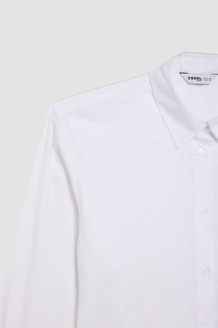 WOMAN White Oversize Fit Poplin Long Sleeve Shirt