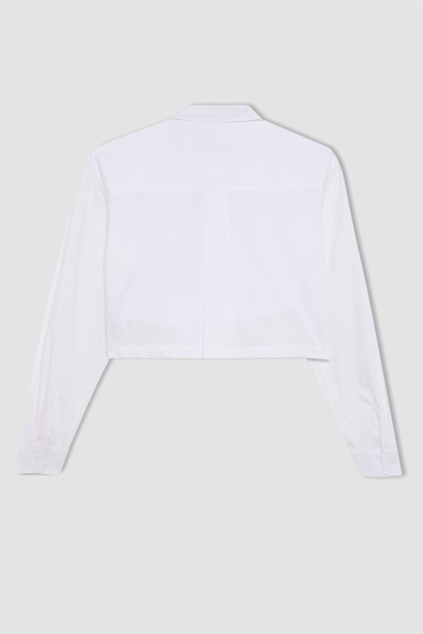 WOMAN White Oversize Fit Poplin Long Sleeve Shirt