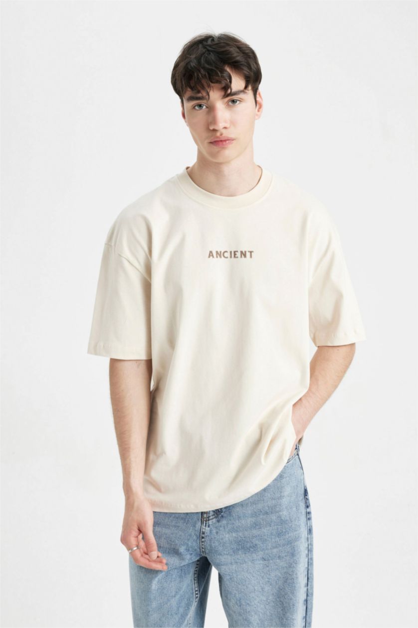 Man Light Stone Oversize Fit Short Sleeve T-Shirt