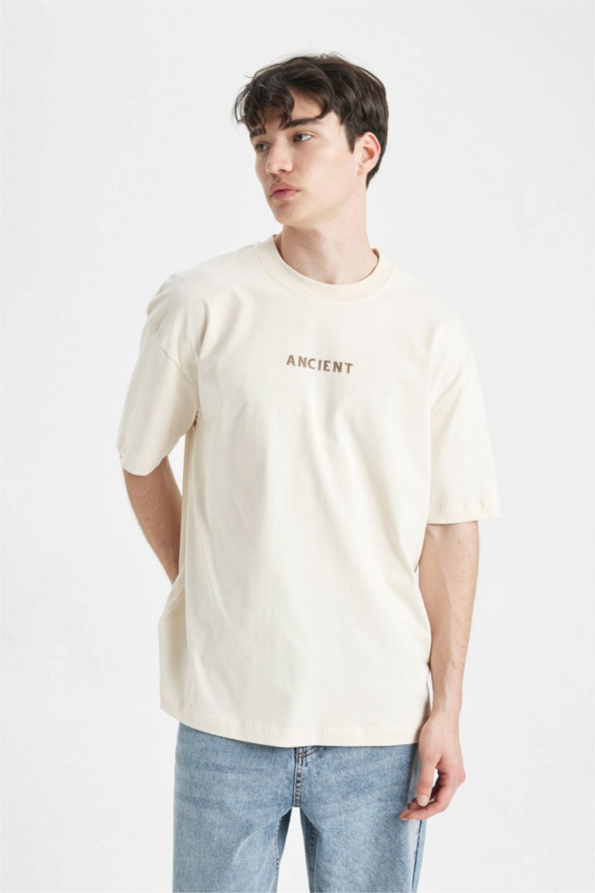 Man Light Stone Oversize Fit Short Sleeve T-Shirt