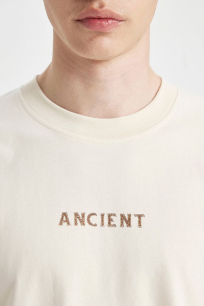 Man Light Stone Oversize Fit Short Sleeve T-Shirt