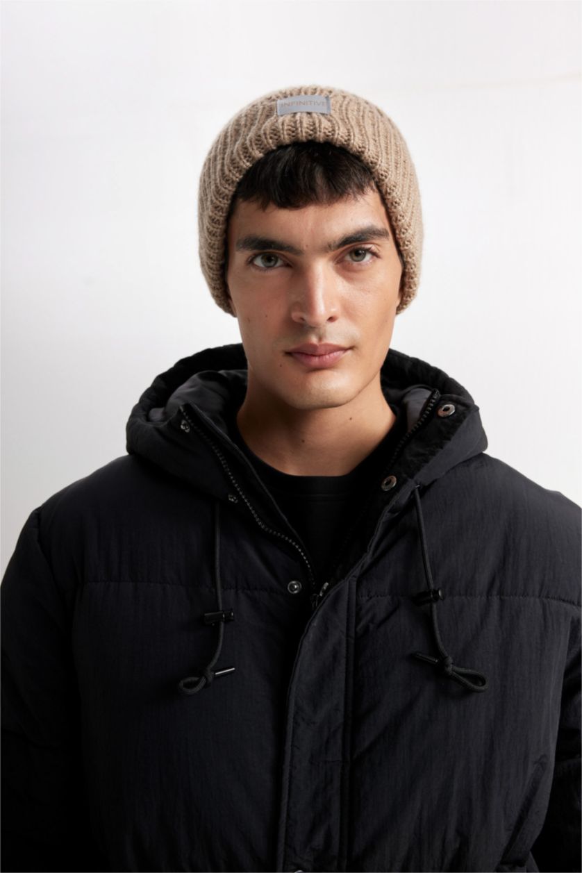 Erkek Karma Erkek Etiket Baskılı 2'li Bere