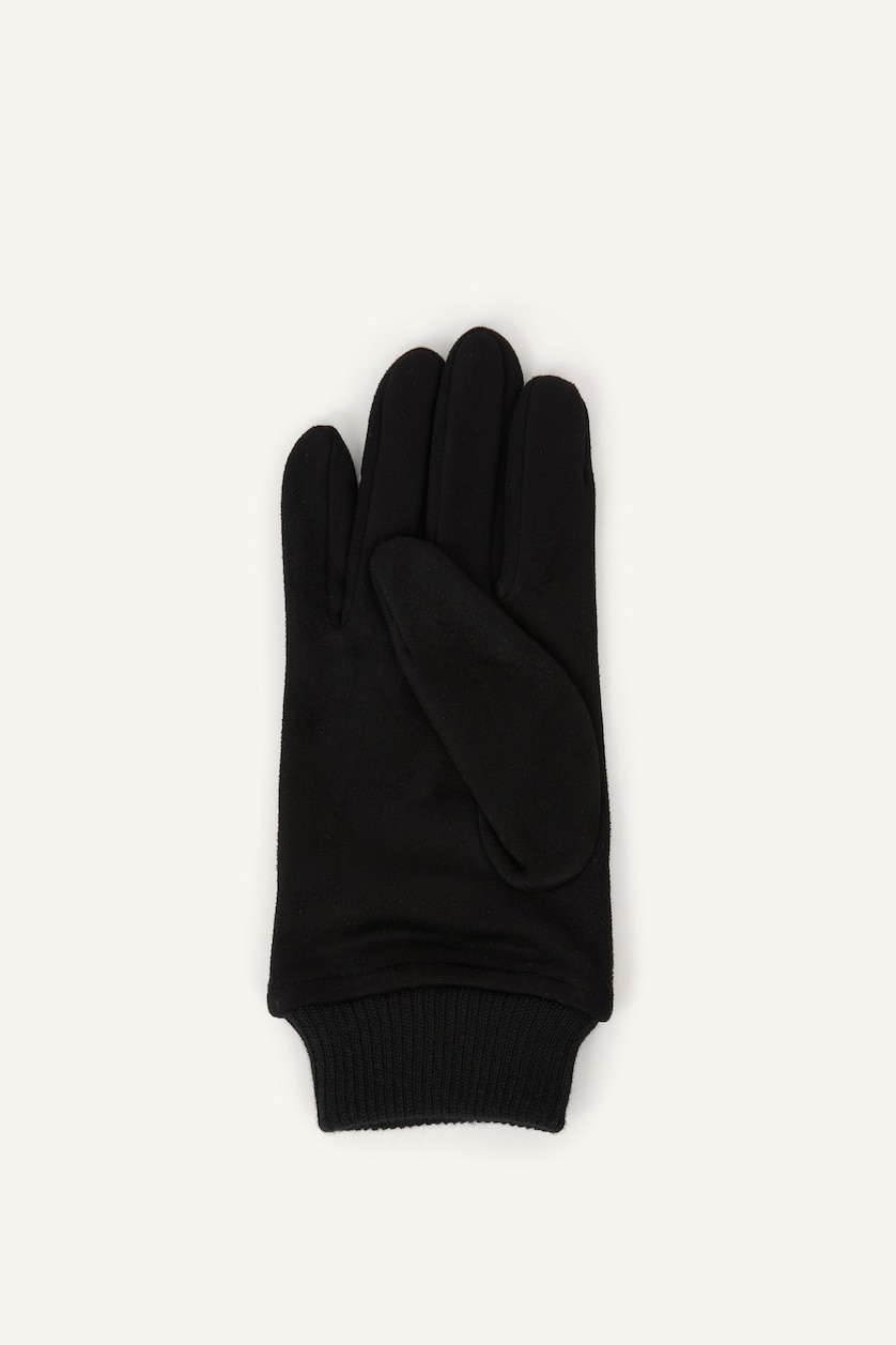 Men Black Man Suede Gloves