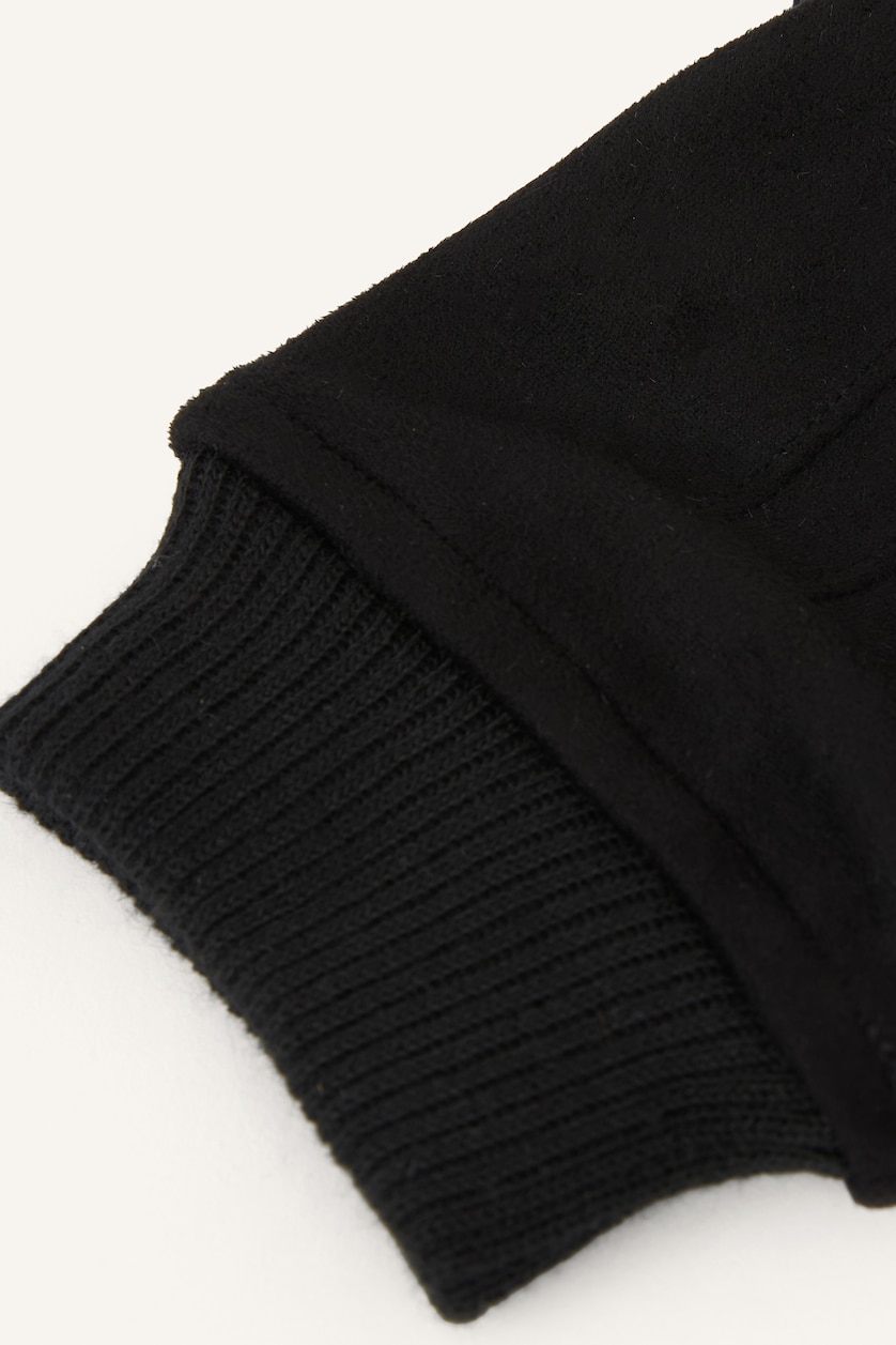 Men Black Man Suede Gloves