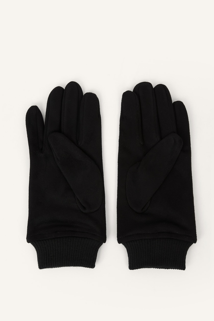 Men Black Man Suede Gloves