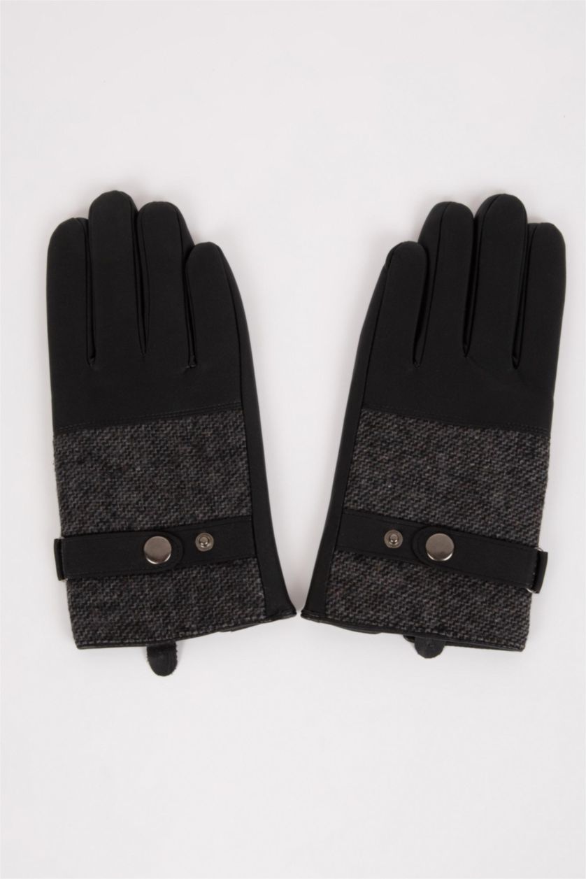 رجالي أسود جوانتي رجالي جلد صناعي