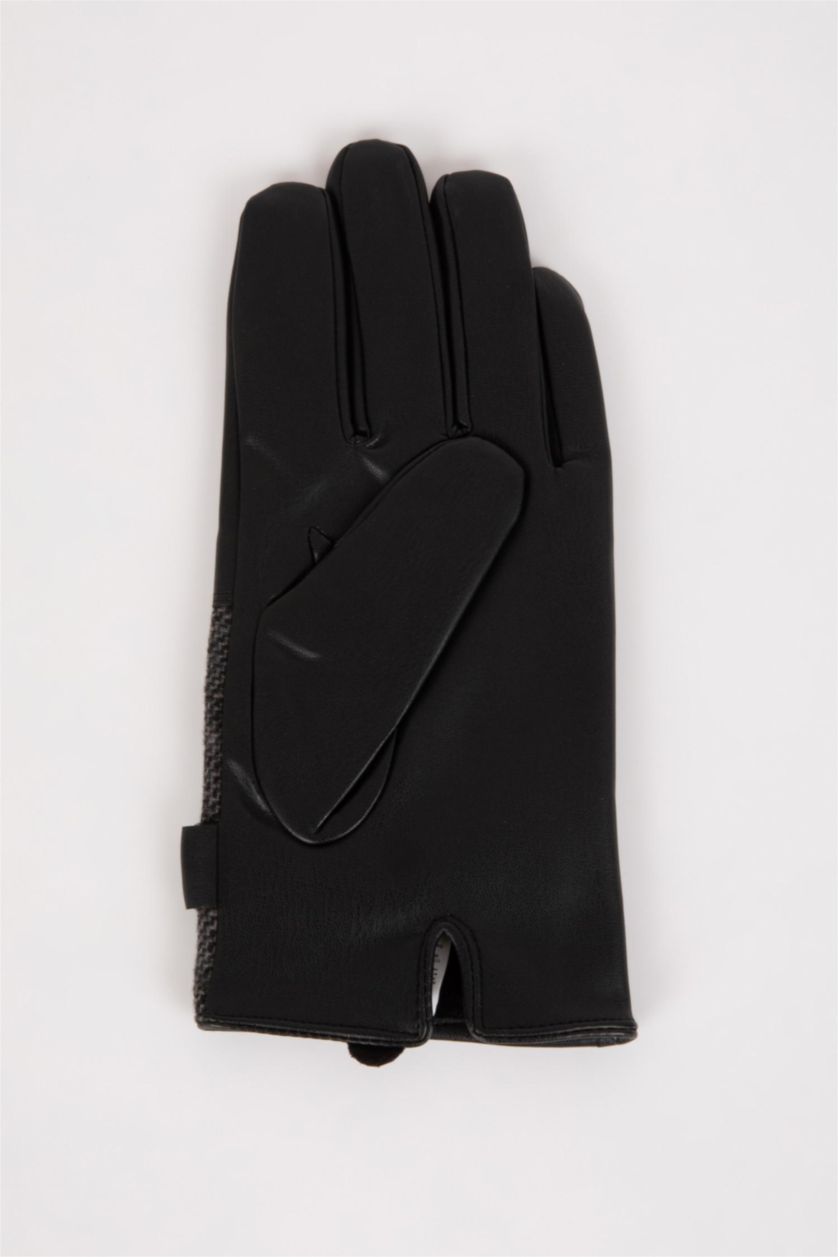 رجالي أسود جوانتي رجالي جلد صناعي