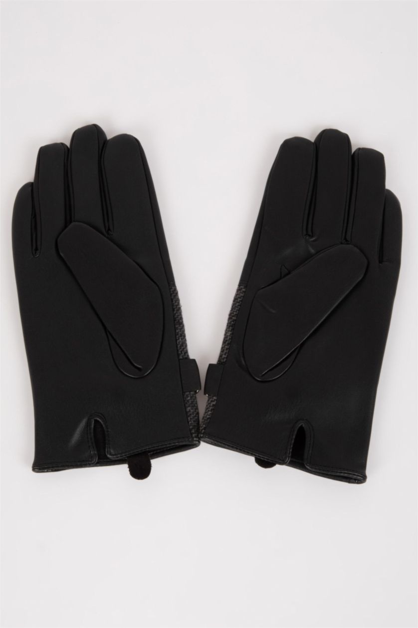 رجالي أسود جوانتي رجالي جلد صناعي