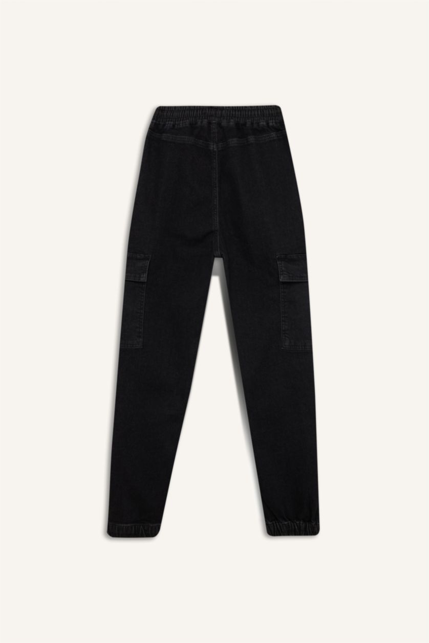 Erkek Çocuk - Genç Erkek Koyu Yeşil Jogger Fıt Jean Pantolon Erkek Çocuk