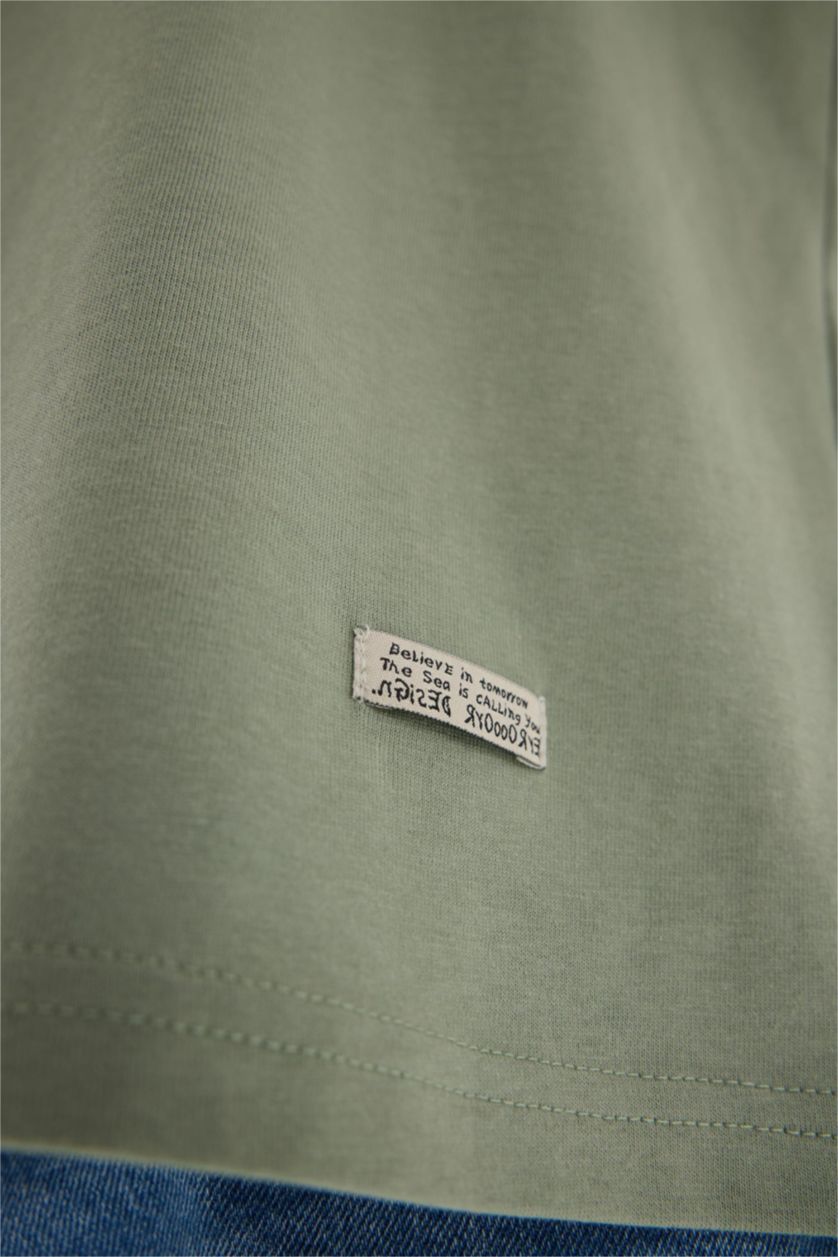 رجالي أخضر فاتح تانك قطن توب أوفر سايز برقبة مستديرة بدون كم أخضر فاتح