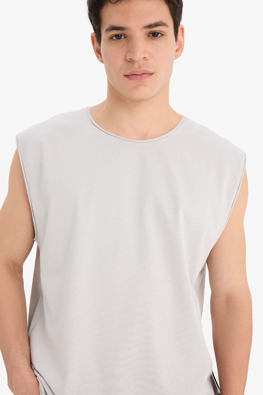 Мужчины Светло-серый Майка с круглым вырезом