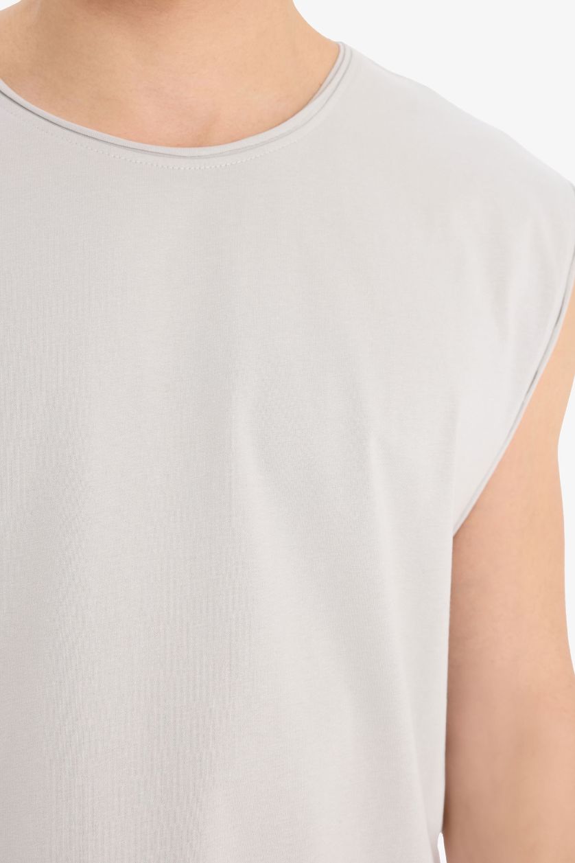 Мужчины Светло-серый Майка с круглым вырезом