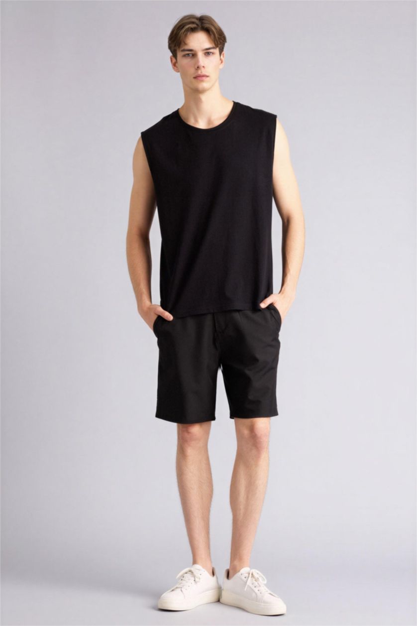 Man Black 100% Cotton Boxy Fit Tank Top