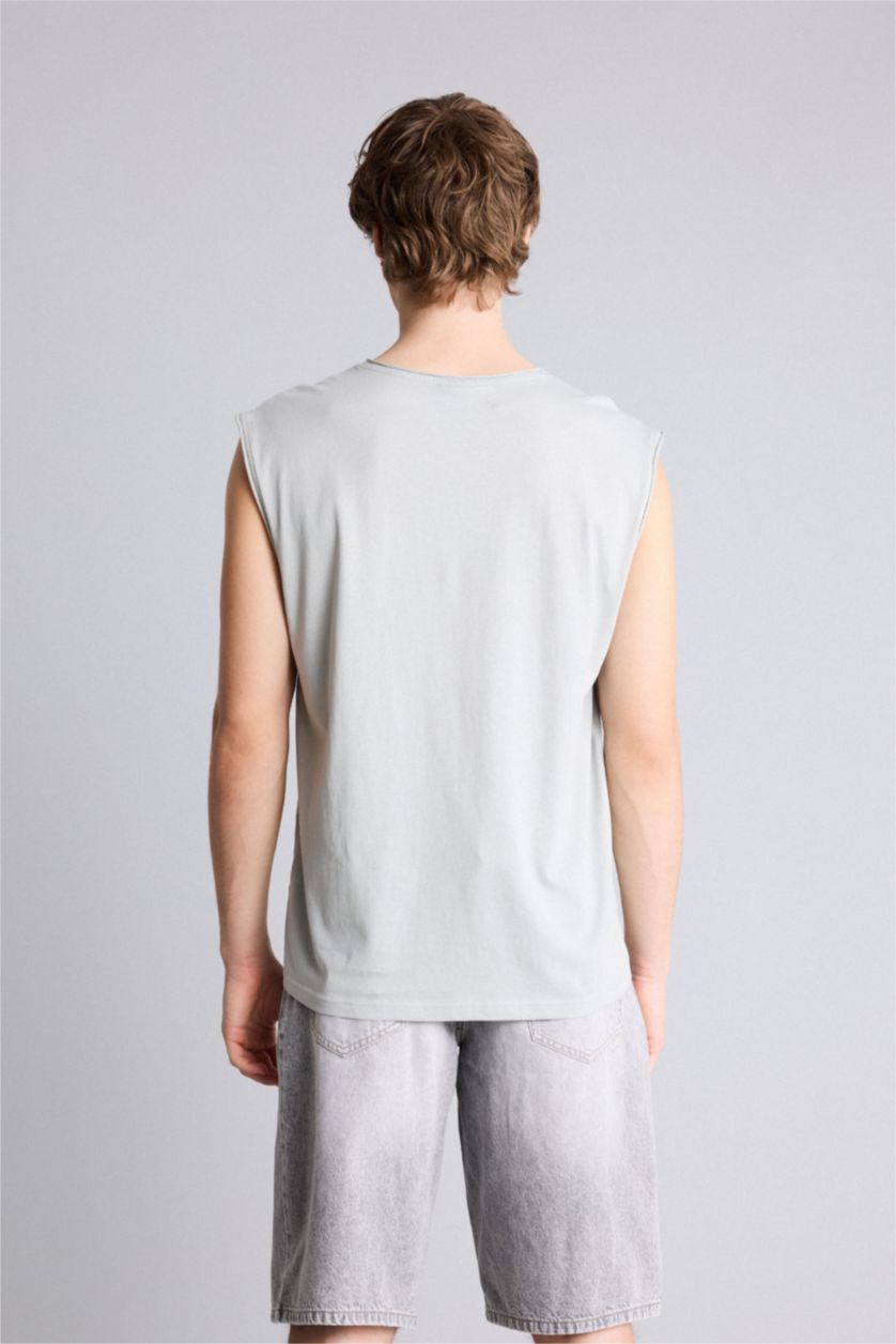 Мужчины Мятный Майка Boxy Fit из 100% хлопка