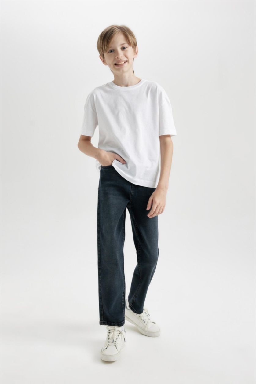 أولاد أنثرا سروال جينز قصة مستقيمة