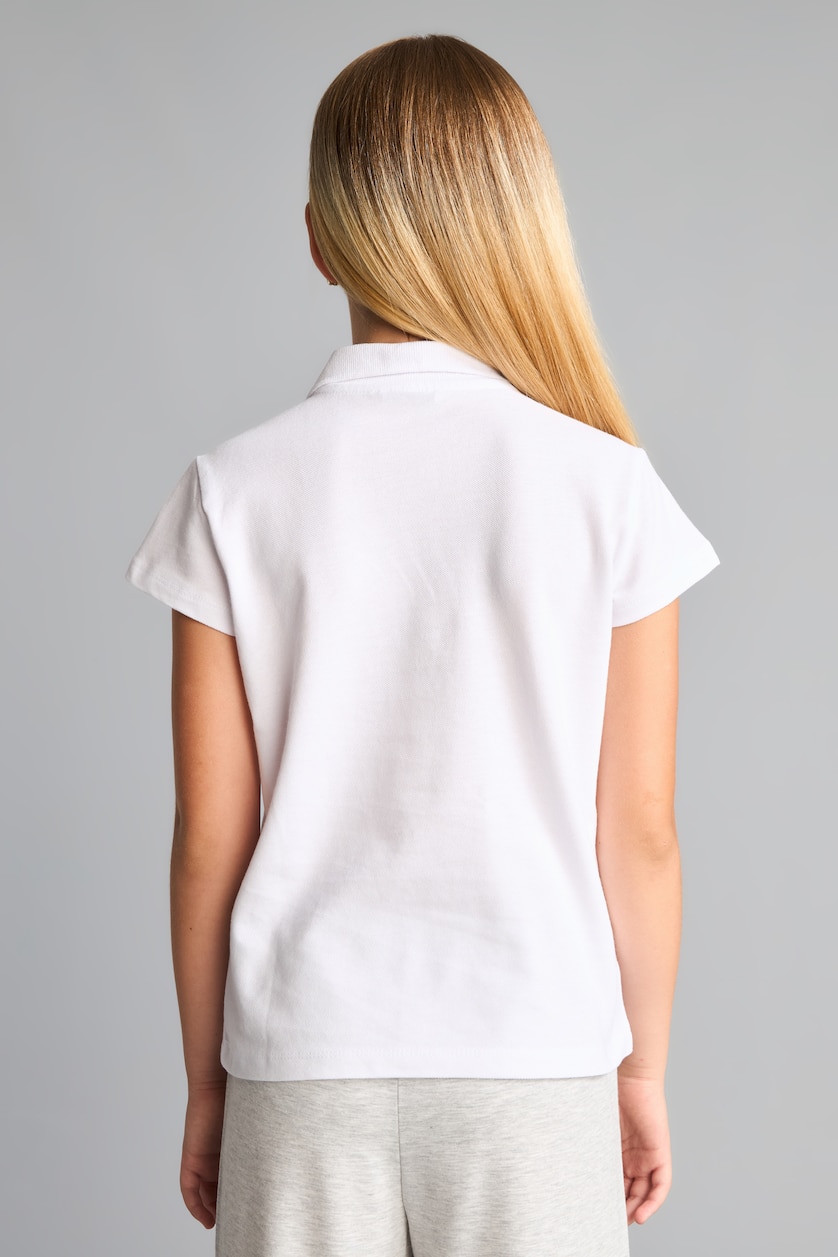 GIRLS & TEENS White Girl 100% Cotton Basic 2 Piece Polo Shirt