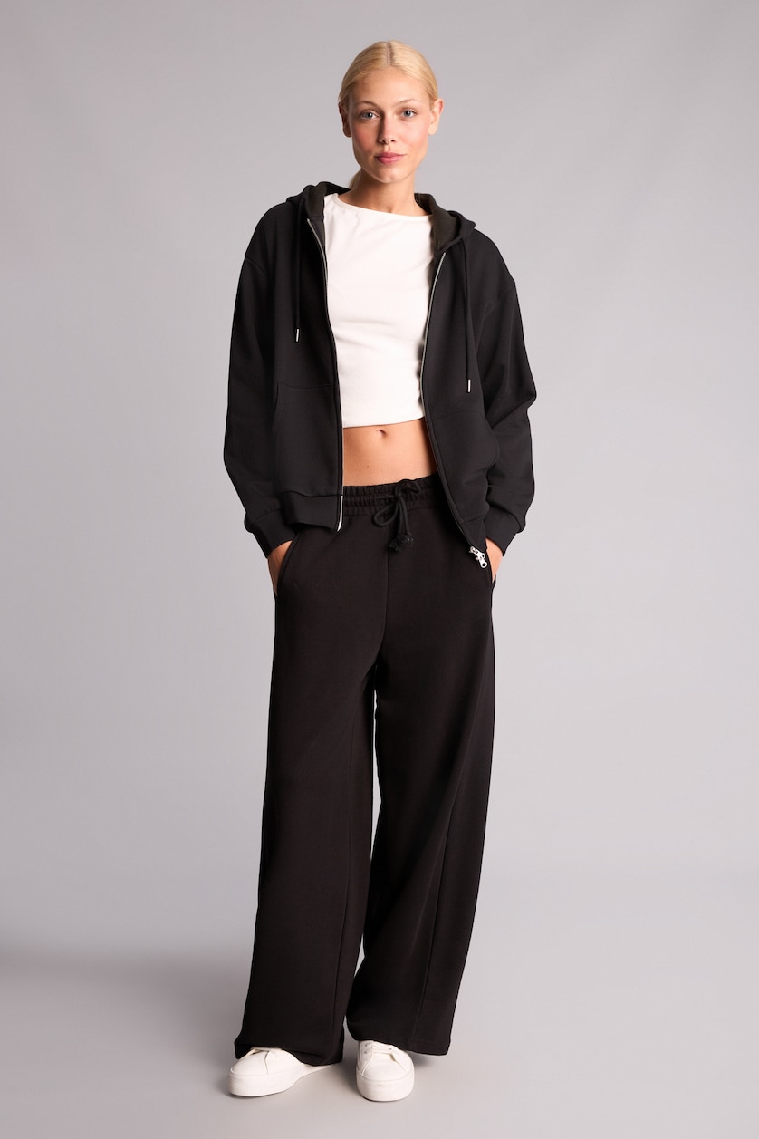 FEMME Noir Cardigan Tissu Sweat Épais