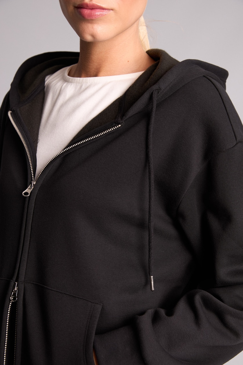 FEMME Noir Cardigan Tissu Sweat Épais