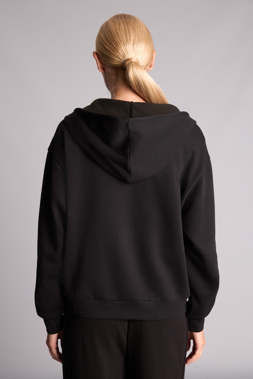 FEMME Noir Cardigan Tissu Sweat Épais
