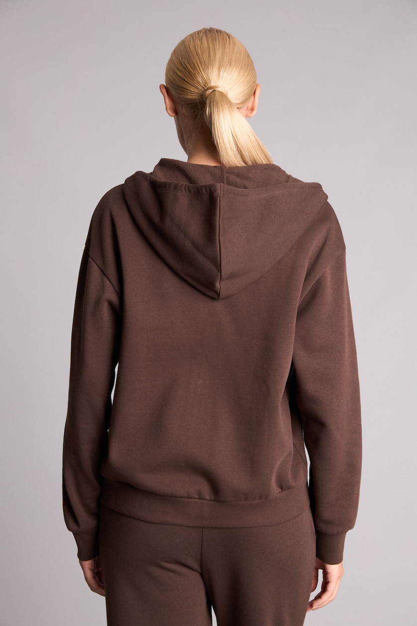 FEMME Marron Sweat à capuche basique épais Coupe décontractée