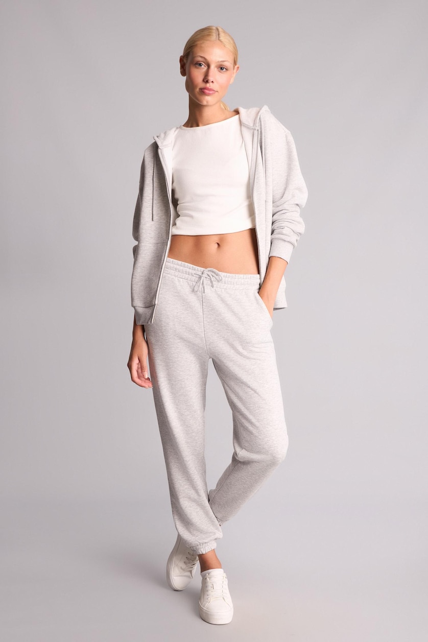 FEMME Gris Cardigan Tissu Sweat Épais