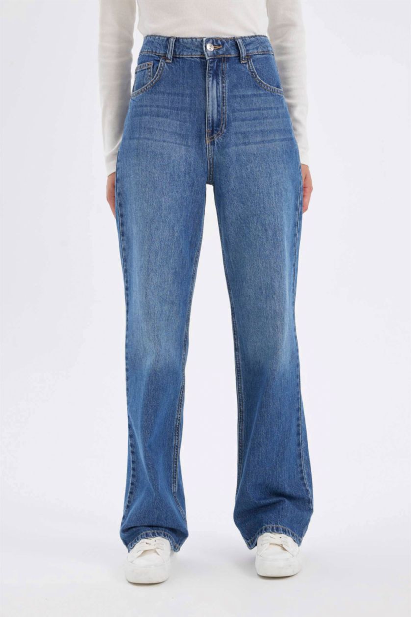 FEMME Bleu Foncé Pantalon Jean