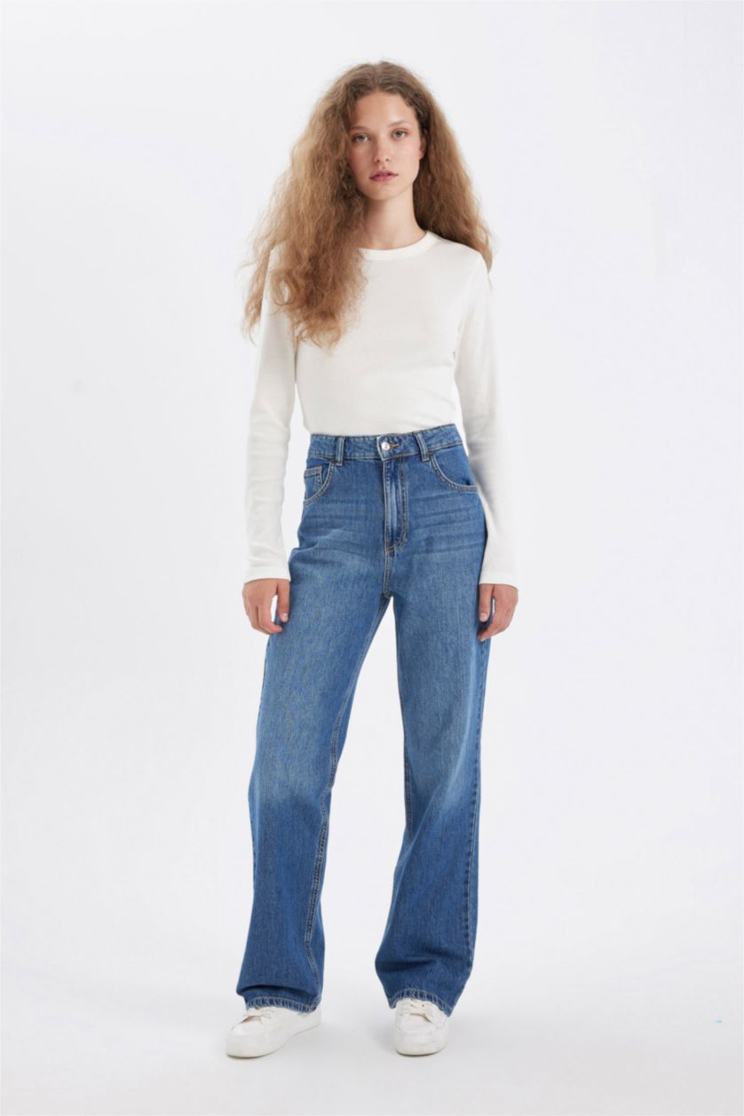 FEMME Bleu Foncé Pantalon Jean