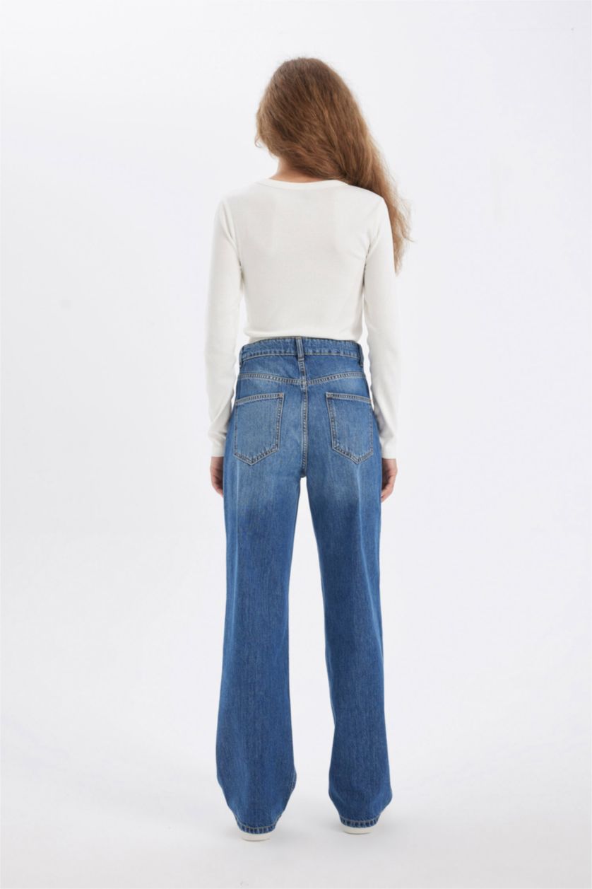 FEMME Bleu Foncé Pantalon Jean